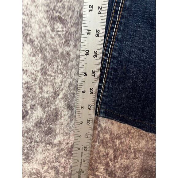 Wallflower Jeans Womens 1 Blue Flared Low Rise Embroidered Y2k Boho Angel Wings - Picture 9 of 14